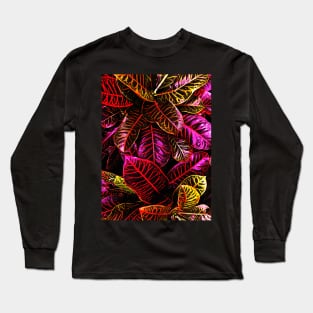 Pink Crotons Plant Long Sleeve T-Shirt